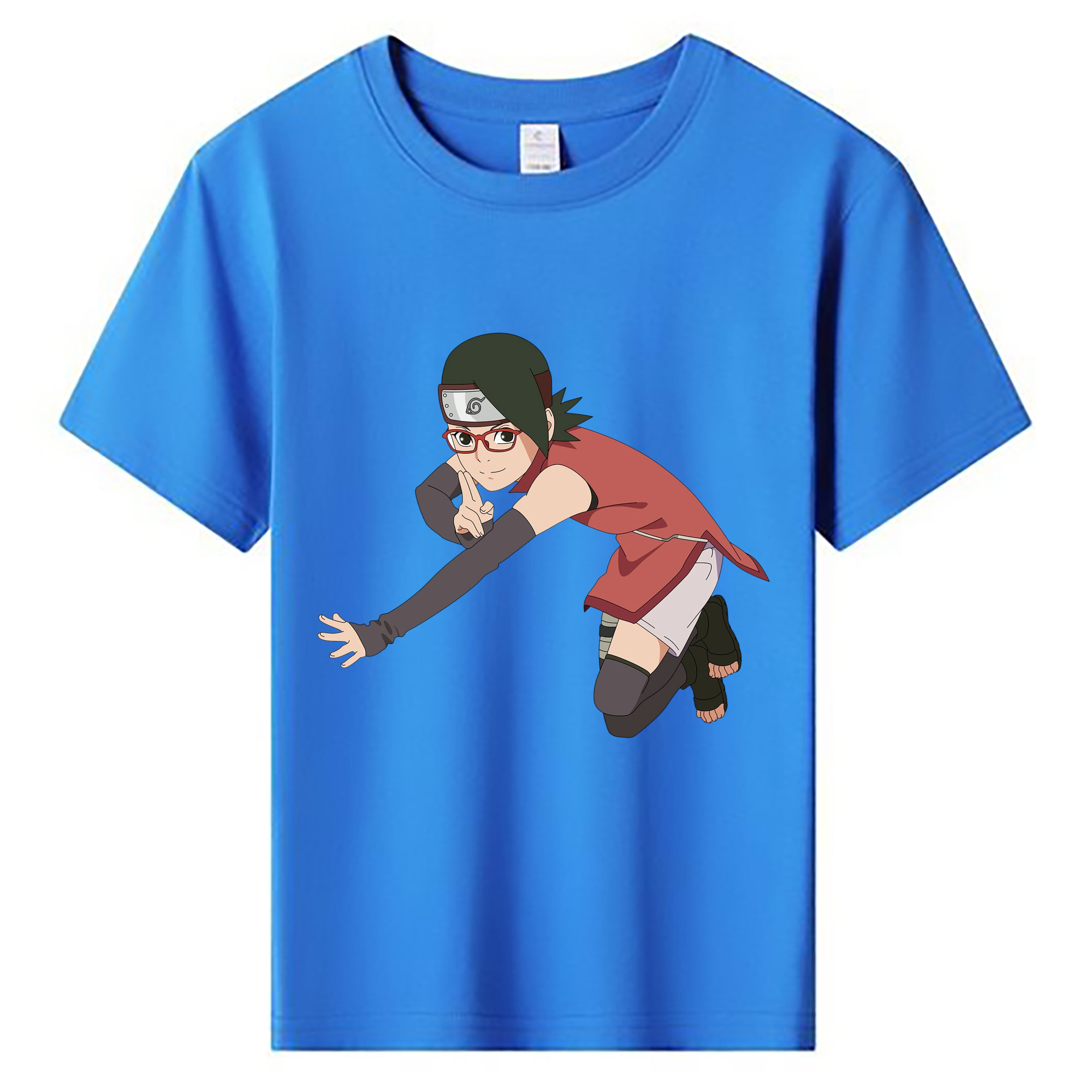 （画像用） NARUTO -ナルト- うちは サラダ Uchiha Sarada 綿100％キッズTシャツ（フロントプリント）